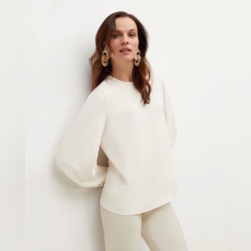 Mm lafleur The Carrie Top - Soft Wave, color alabaster, size S